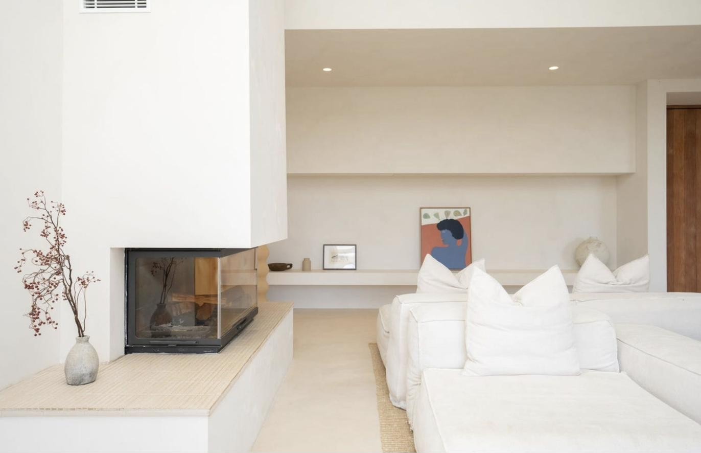 Built-in fireplace nook off the kitchen, Komorebi Home