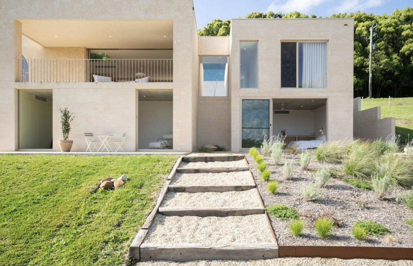 Exterior view with terraced landscaping, Komorebi Home